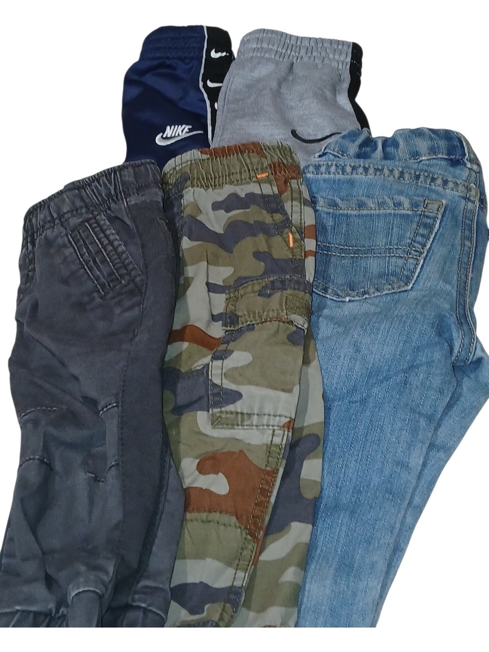 Toddler Boys Pants Lot of 5 Nike Joggers Camo Cargo Jeans Sz 12 Months